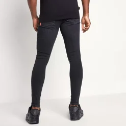 11 Degrees Sustainable Distressed Jeans Skinny Fit – Washed Black