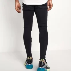 11 Degrees Sustainable Distressed Jeans Skinny Fit – Jet Black Wash