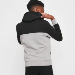 11 Degrees Taped Pullover Hoodie – Silver/Black