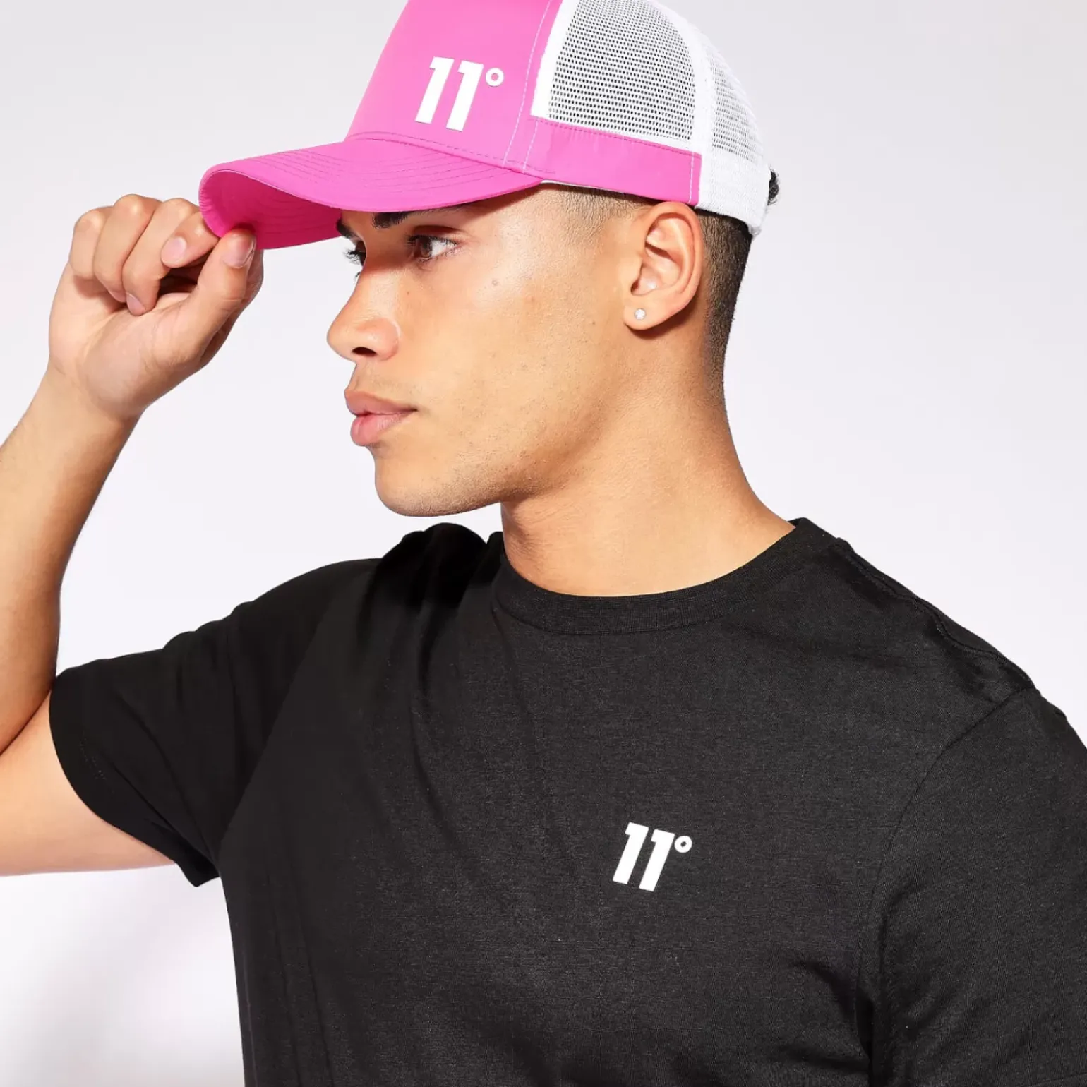 11 Degrees Trucker Cap - Neon Pink Glo / White