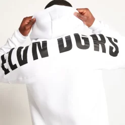 11 Degrees Unisex Large Logo Oversized Pullover Hoodie - White