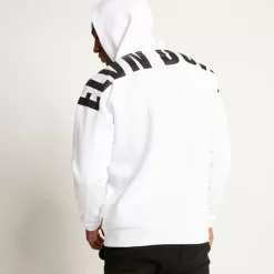 11 Degrees Unisex Large Logo Oversized Pullover Hoodie - White