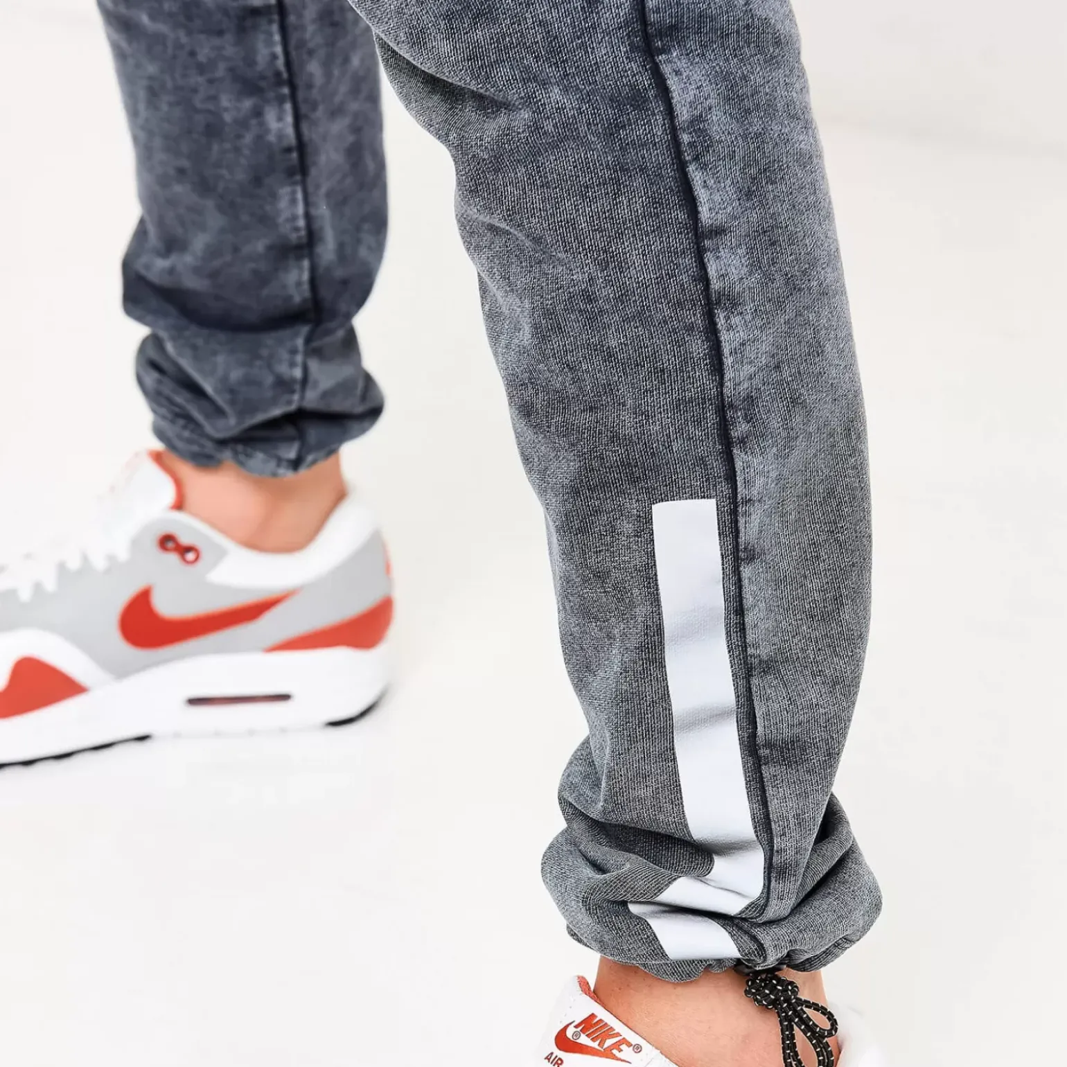 11 Degrees Womens Acid Wash Reflective Joggers – Black