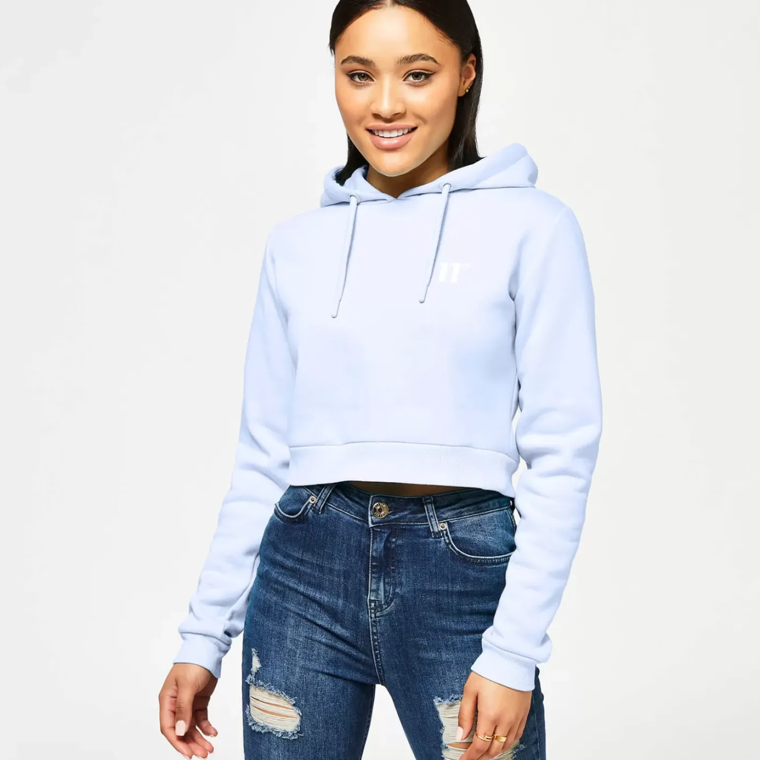 11 Degrees Womens Core Cropped Hoodie – Baby Blue