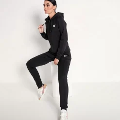 11 Degrees Womens Core Poly Track Top With Hood – Black