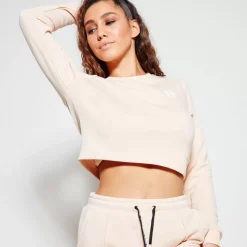 11 Degrees Womens Cropped Graphic Sweatshirt – Sunkiss Pink