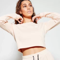 11 Degrees Womens Cropped Graphic Sweatshirt – Sunkiss Pink