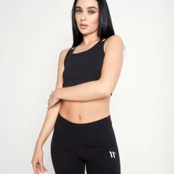 11 Degrees Womens Logo Bra – Black