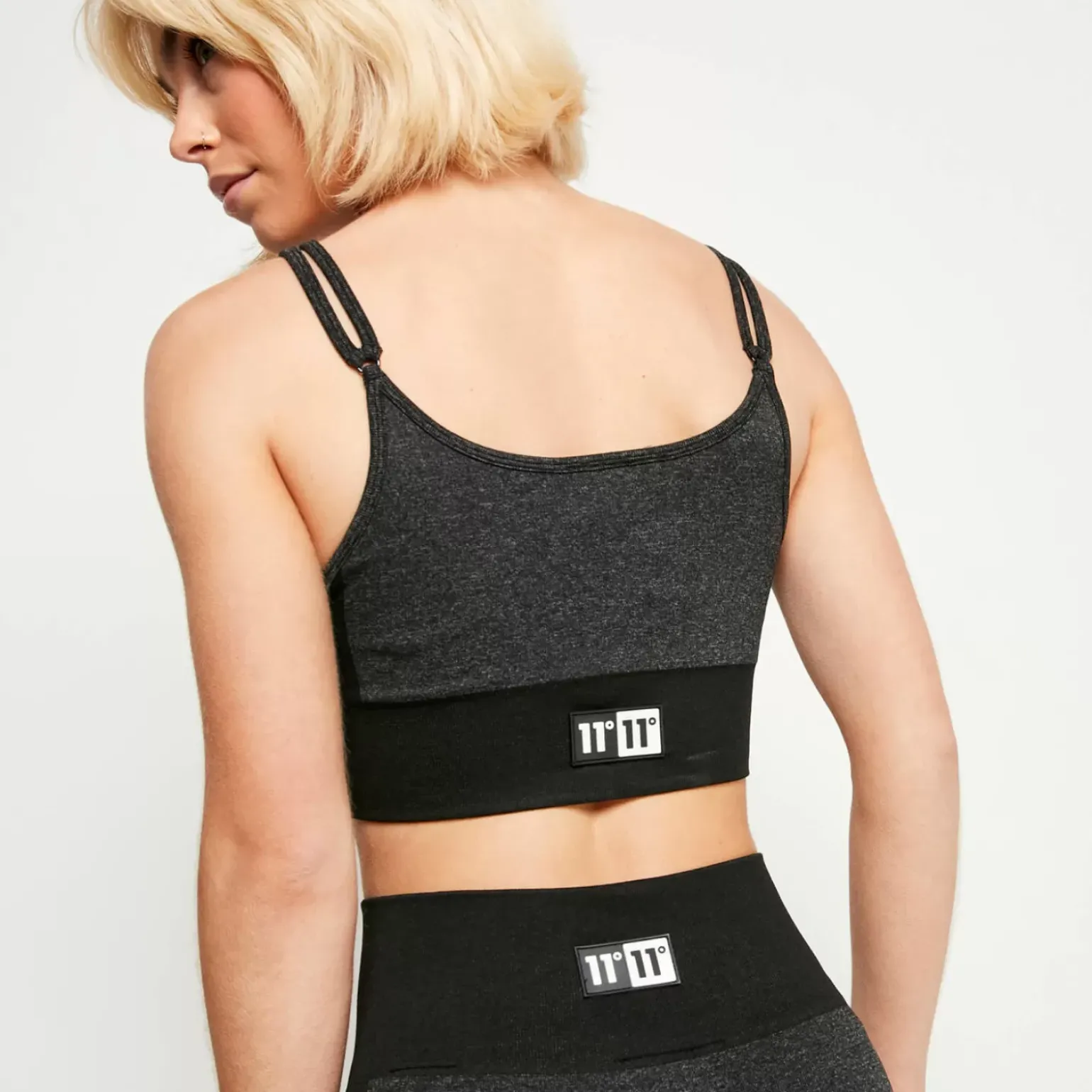 11 Degrees Womens Seamless Bra – Black Marl / Black