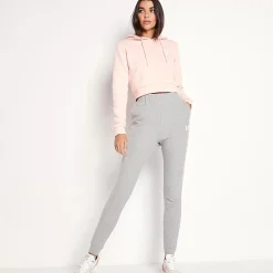 11 Degrees Womens Sustainable Slim Fit Rib Lounge Joggers – Grey Marl