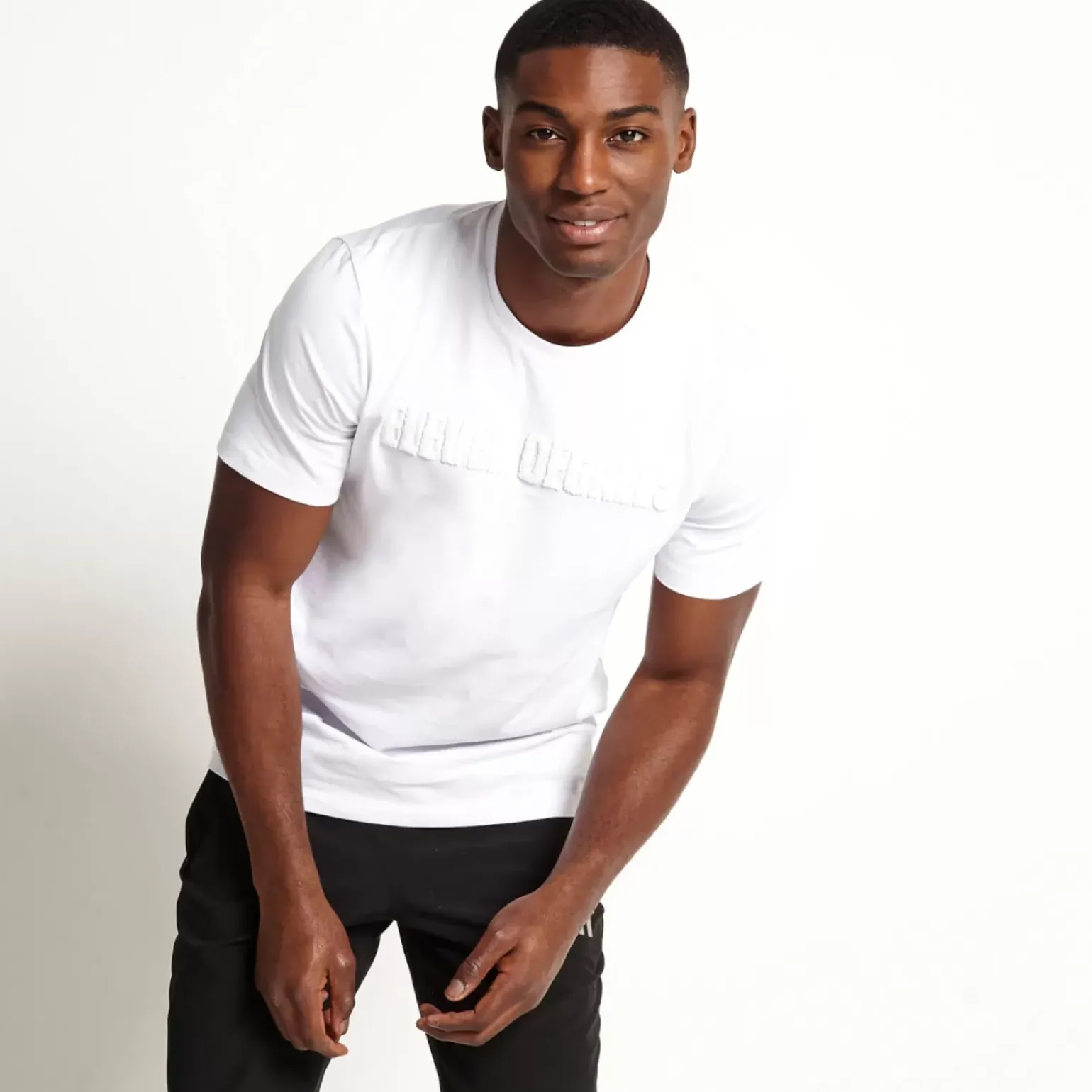 Chenille Applique Short Sleeve T-Shirt - White