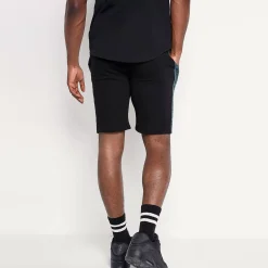 Cut And Sew Printed Sweat Shorts – Black / Darkest Spruce Green / Vapour Grey