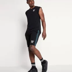 Cut And Sew Printed Sweat Shorts – Black / Darkest Spruce Green / Vapour Grey