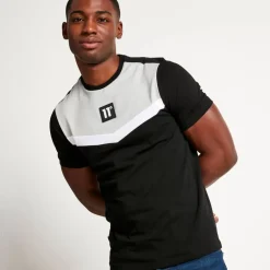 Cut And Sew Short Sleeve T-Shirt – Black/Titanium Grey/White