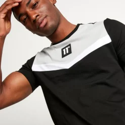 Cut And Sew Short Sleeve T-Shirt – Black/Titanium Grey/White