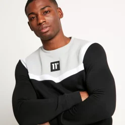 Cut And Sew Sweatshirt – Black/Titanium Grey/White