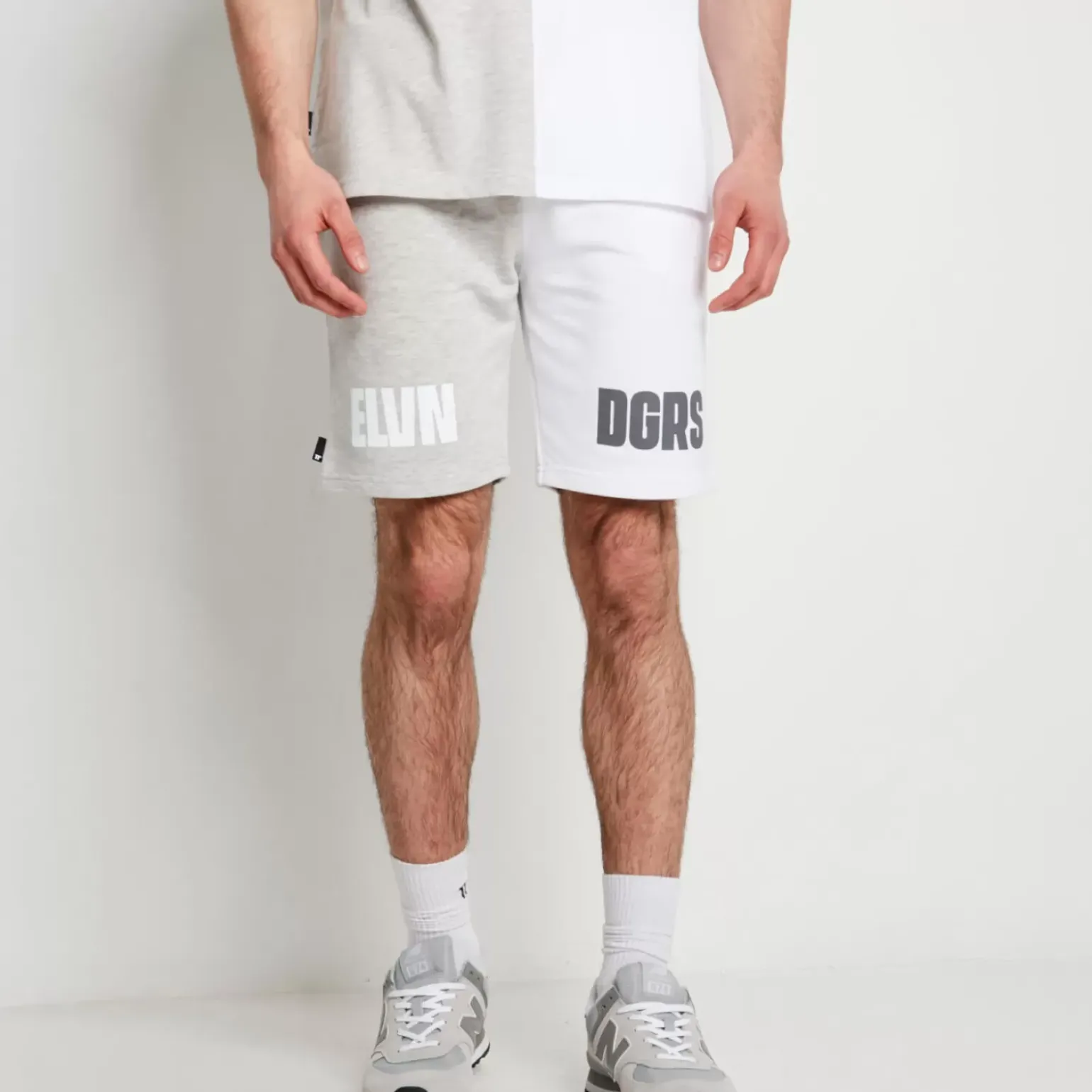 Duo Shorts – White / Grey Marl