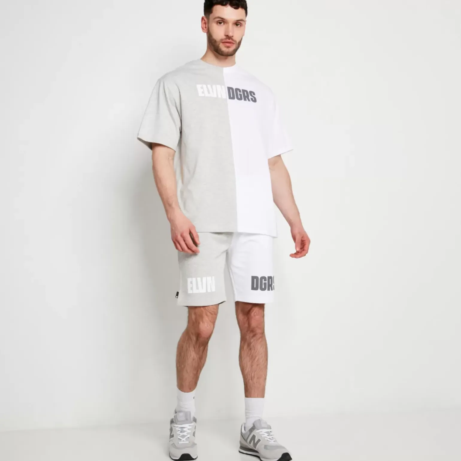 Duo Shorts – White / Grey Marl