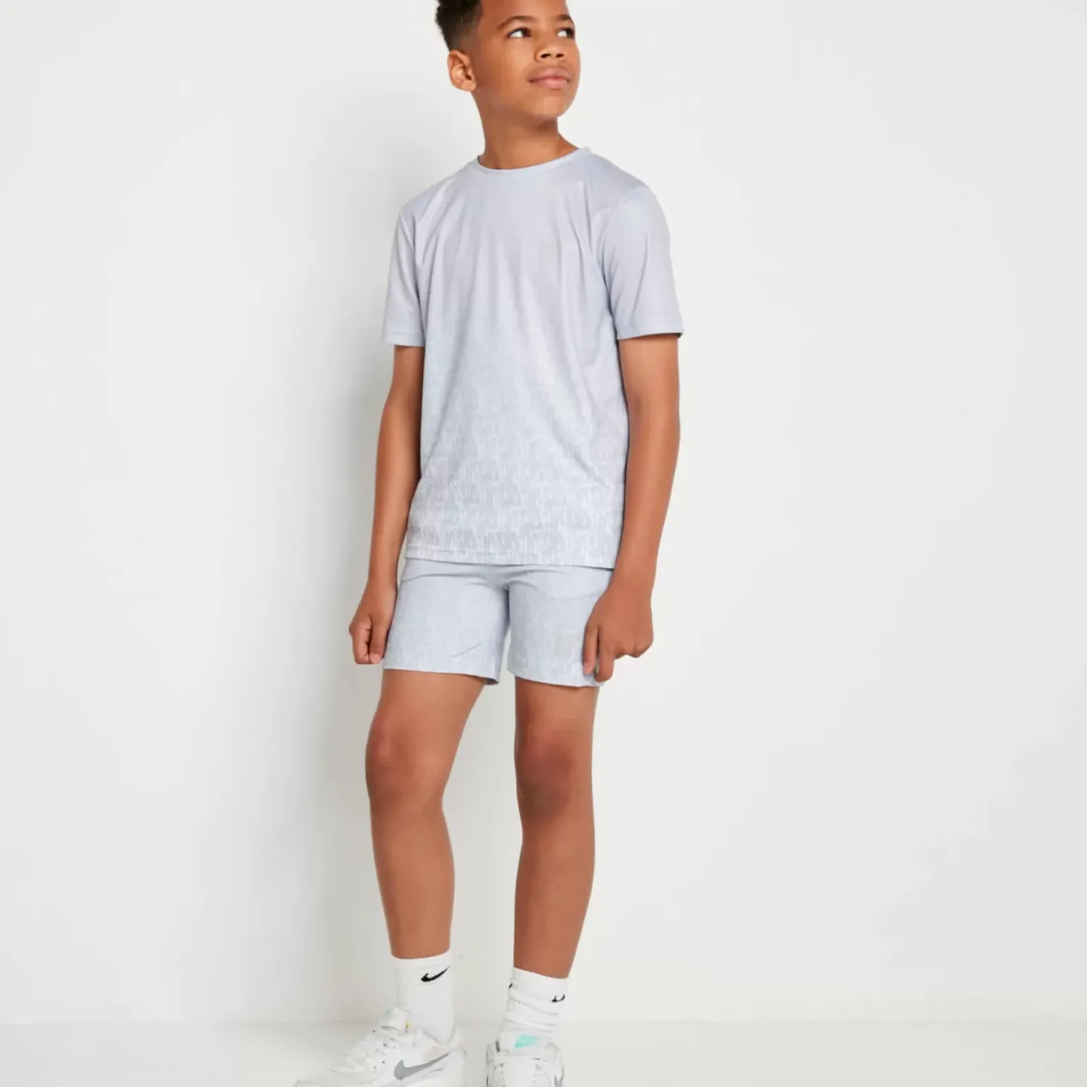 Fade Print Poly Short – Vapour Grey