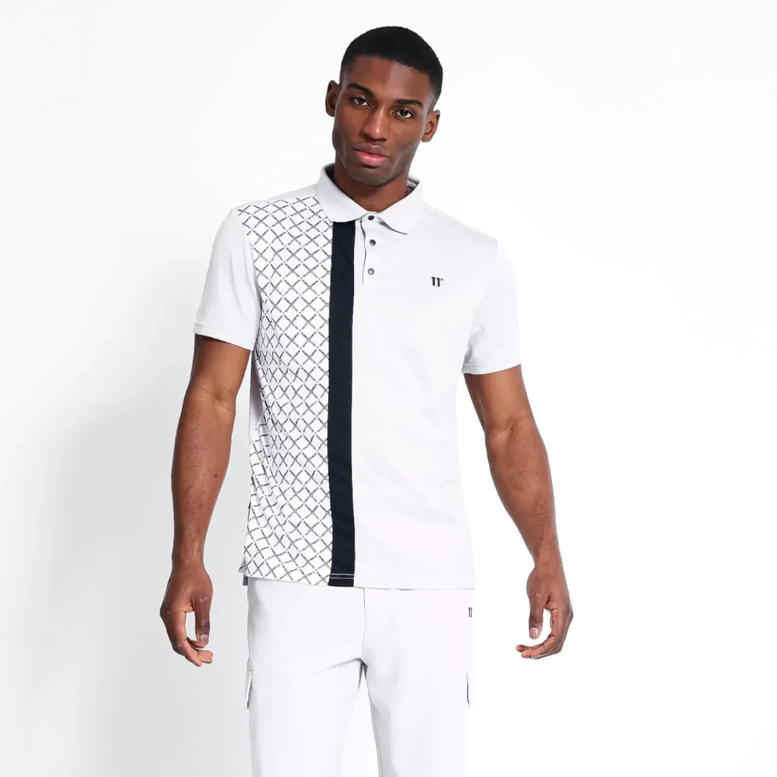 Golf Polo Shirt – Vapour Grey/ White/ Black