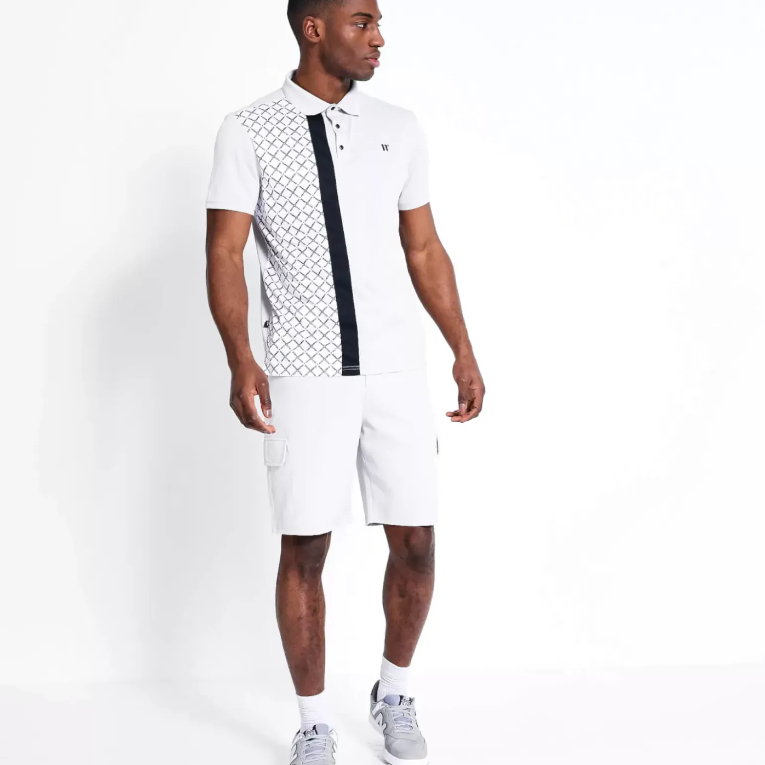 Golf Polo Shirt – Vapour Grey/ White/ Black