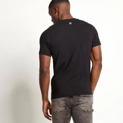 Gradient Piping Short Sleeve T-Shirt – Black