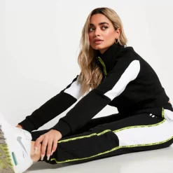 Micro Taped Cut And Sew Joggers – Black/White