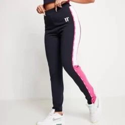 Micro Taped Cut And Sew Leggings – Navy/Raspberry Pink/White