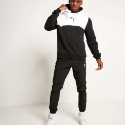 Oversized Pullover Hoodie – Black/White