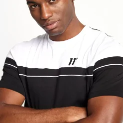 Piped Cut And Sew Short Sleeve T-Shirt – Black/White