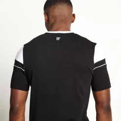 Piped Cut And Sew Short Sleeve T-Shirt – Black/White