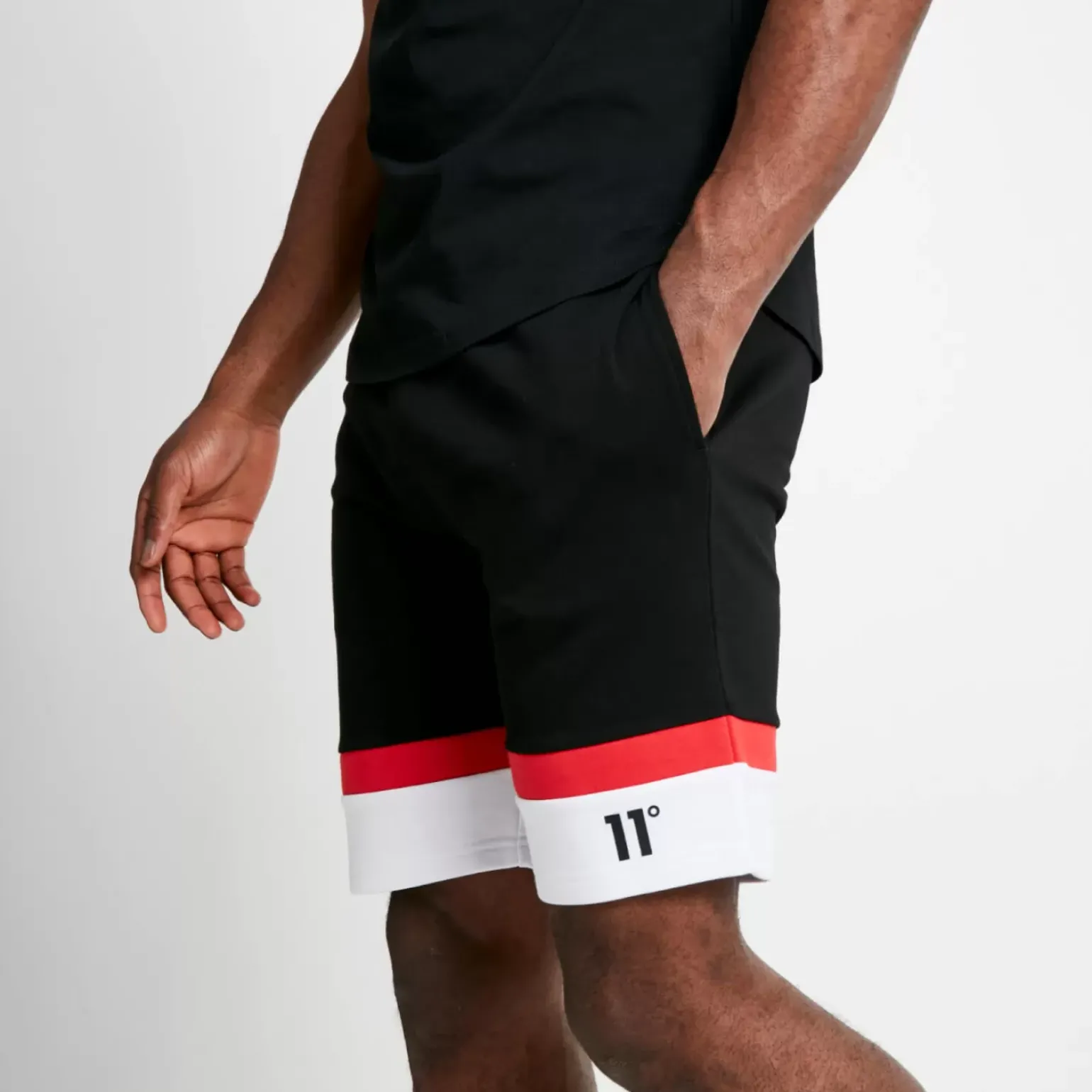 Play Hard Shorts – Black / White / Fiery Red