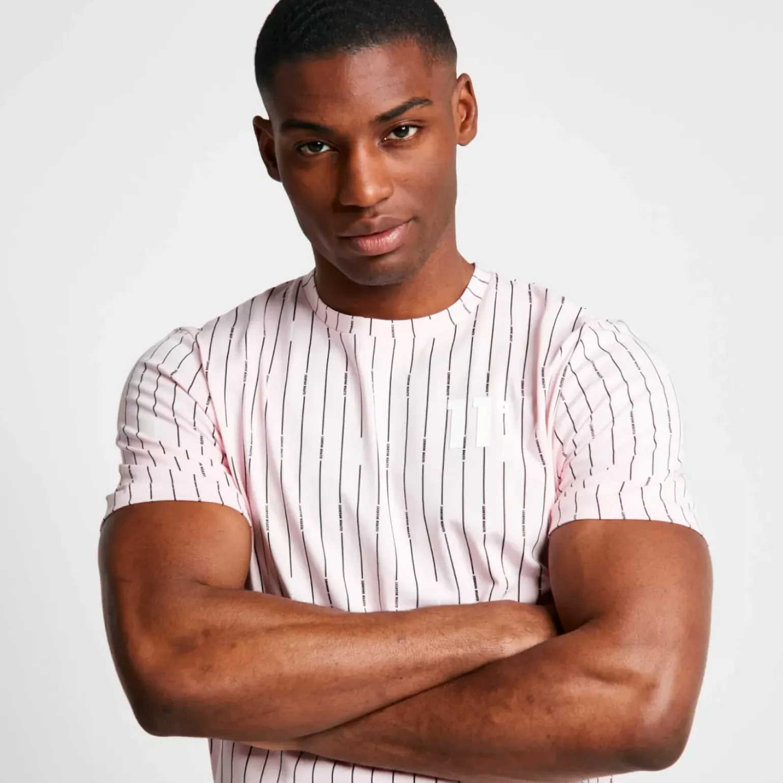 Stripe V T-Shirt – Light Pink