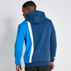 Tall Cut And Sew Colour Block Pullover Hoodie – Insignia/Skydiver Blue/White