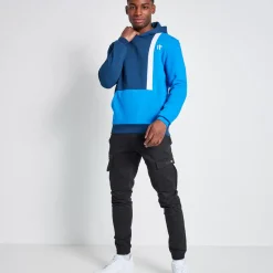 Tall Cut And Sew Colour Block Pullover Hoodie – Insignia/Skydiver Blue/White