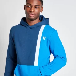 Tall Cut And Sew Colour Block Pullover Hoodie – Insignia/Skydiver Blue/White