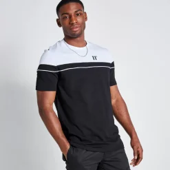 Tall Piped Cut And Sew Short Sleeve T-Shirt – Black/White