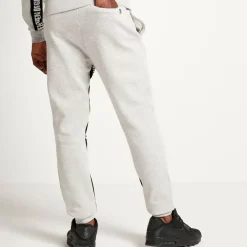 Text Panel Cut And Sew Regular Fit Joggers – Grey Marl/Black